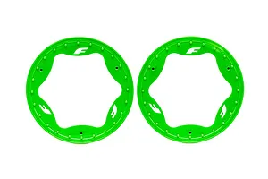 Traxxas 2.2/3.0" Off Road Tyres on Satin Chrome/Red Rims - Glued Wheels 2Pcs
