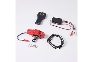 1:10 Single-Power Electric Winch (Red) - Includes Remote Controller and Receiver