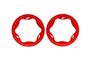 Traxxas 2.2/3.0" Off Road Tyres on Satin Chrome/Red Rims - Glued Wheels 2Pcs