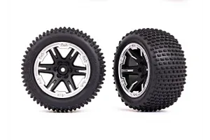 Tires &amp; wheels, assembled, glued (2.8") (RXT black &amp; satin wheels, Alias® tires, foam inserts) (2WD electric rear) (2) (TSM® rated)