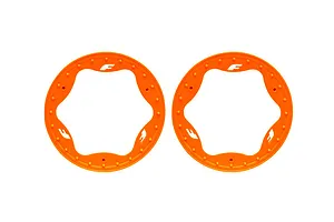 Traxxas 2.2/3.0" Off Road Tyres on Satin Chrome/Red Rims - Glued Wheels 2Pcs