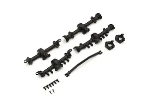 Camber links, front (TUBES charcoal gray-anodized, 7075-T6 aluminum, stronger than titanium) (2) (assembled with rod ends and hollow balls)/ aluminum wrench (1)