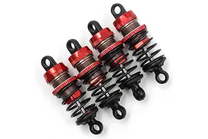 Aluminum Big Bore Go 55mm Damper Set 4pcs for 1/10 RC Touring Car Red