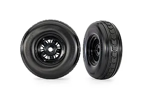 Traxxas 2.2/3.0" Off Road Tyres on Satin Chrome/Red Rims - Glued Wheels 2Pcs