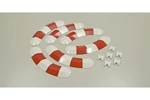 Shock caps, aluminum (gray-anodized), GTX shocks (4)/ spacers (8)