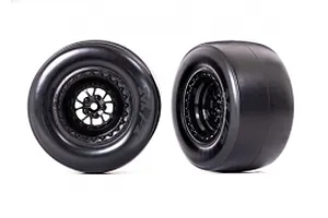 Traxxas 2.2/3.0" Off Road Tyres on Satin Chrome/Red Rims - Glued Wheels 2Pcs