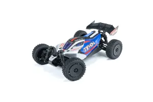 TYPHON GROM MEGA 380 Brushed 4X4 Small Scale Buggy RTR with Battery & Charger, Blue/Silver