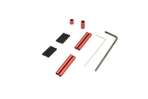 Camber links, front (TUBES charcoal gray-anodized, 7075-T6 aluminum, stronger than titanium) (2) (assembled with rod ends and hollow balls)/ aluminum wrench (1)