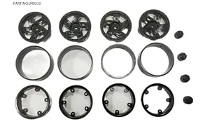 Traxxas 2.2/3.0" Off Road Tyres on Satin Chrome/Red Rims - Glued Wheels 2Pcs