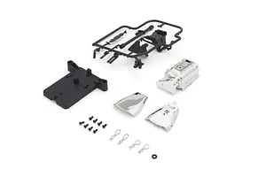 Camber links, front (TUBES charcoal gray-anodized, 7075-T6 aluminum, stronger than titanium) (2) (assembled with rod ends and hollow balls)/ aluminum wrench (1)