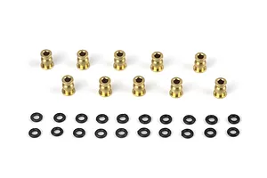 Camber links, front (TUBES charcoal gray-anodized, 7075-T6 aluminum, stronger than titanium) (2) (assembled with rod ends and hollow balls)/ aluminum wrench (1)